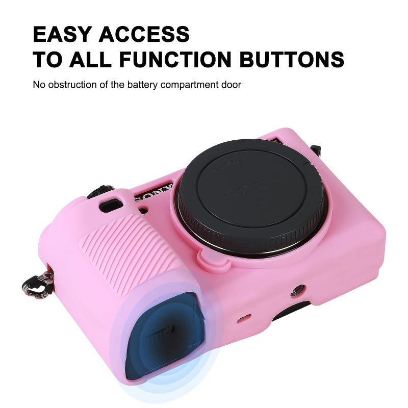 Easy Hood Case for Sony Alpha A6000 ILCE-6000 Digital Camera, Anti-Scratch Soft Silicone Housing Protective Cover Protector Skin (Pink) - Image 4